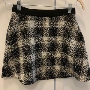 BCBG Next generation plaid black and white mini skirt